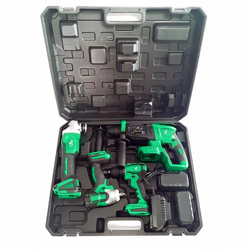 Power Tools Kits Rechargeable Lithium Brushless Electric Angle Grinder Cordless Wrench Toolbox Combination Tool Set