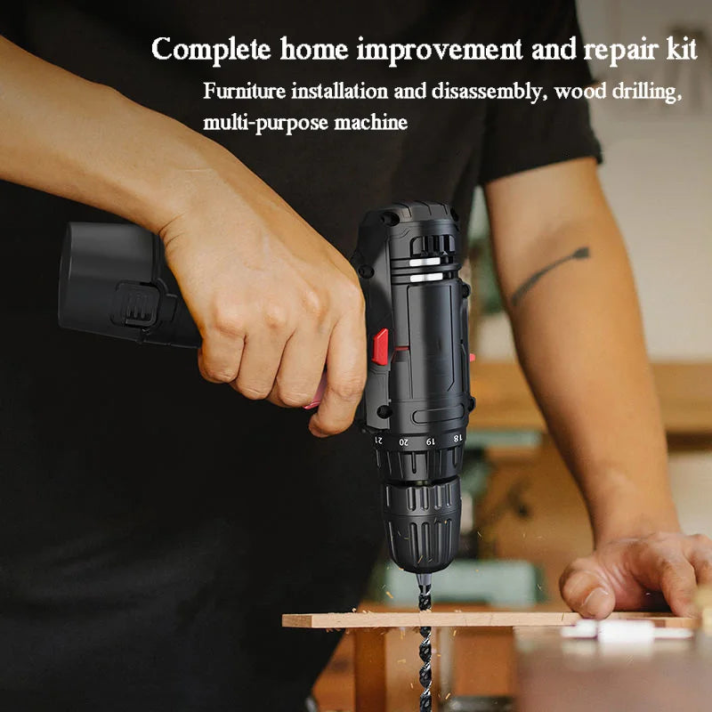 Household Tool Box Set Electric Drill Tool Set Electrician Woodworking Multi Functional Hardware Repair Tool Set