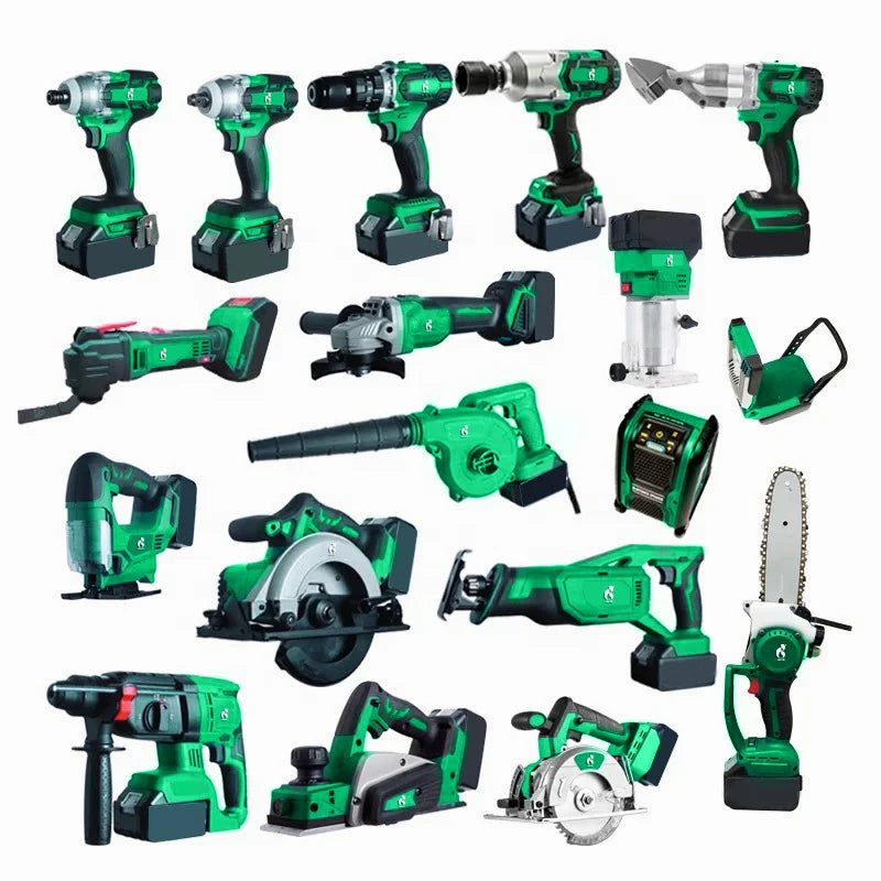 Power Tools Kits Rechargeable Lithium Brushless Electric Angle Grinder Cordless Wrench Toolbox Combination Tool Set